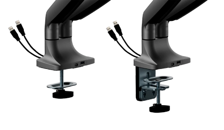Wytrzymały uchwyt do 2 monitorów VESA 17”-35” Spacetronik SPA-S120B z wejściami USB OUTLET