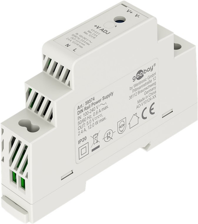 Zasilacz na szynę DIN Goobay 5V 2,4A 12W IP20 transformator 230V na 5V
