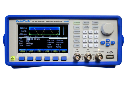 Arbitralny generator przebiegów 2CH 1 µHz – 160 MHz PeakTech 4046