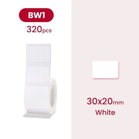 Etykiety na rolce do drukarek Niimbot z serii B białe 30x20mm 320 sztuk - zdjęcie 2