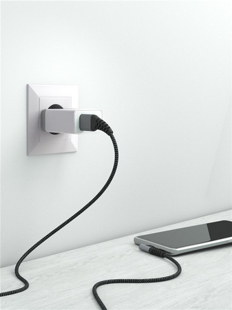 USB-C - USB-A 2.0 Kabel Goobay Angular TEXTIL 05m