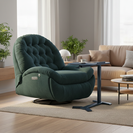 Zestaw wypoczynkowy fotel elektryczny Spacetronik Flax 04M + stolik regulowany