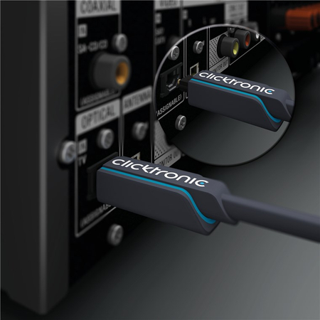 CLICKTRONIC Toslink optisches Kabel + ad. Buchse 05m