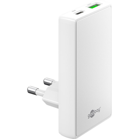 Ładowarka pionowa Goobay 65W USB USB-C PD biała