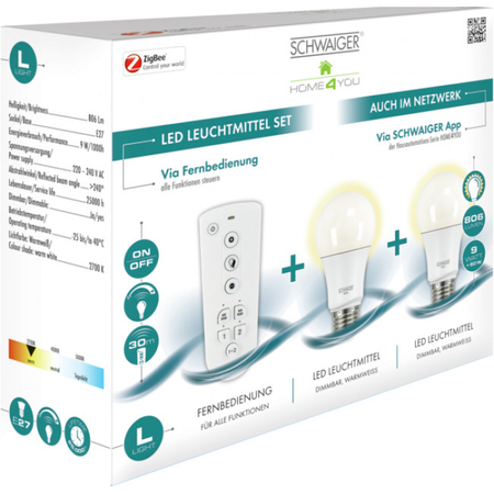 Zestaw żarówek Schwaiger HALSET100 E27 9W ZigBee