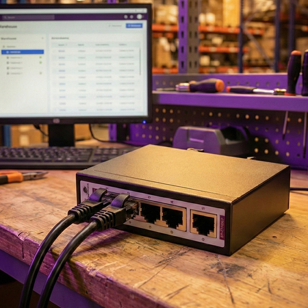 Industrieller PoE-Switch 4x 10/100M + 1x RJ45 Uplink - zdjęcie 2