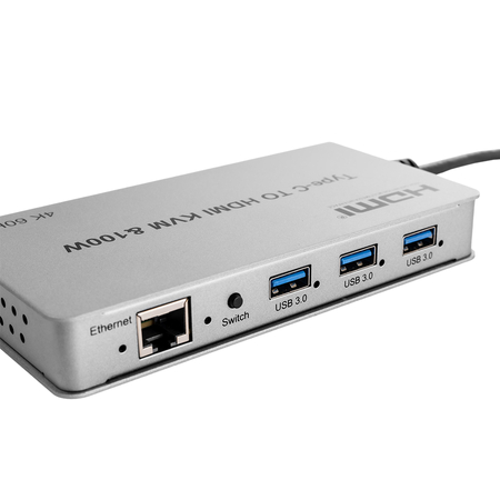 Adapter USB-C do HDMI KVM 100W 4K 60Hz Spacetronik SPU-M17