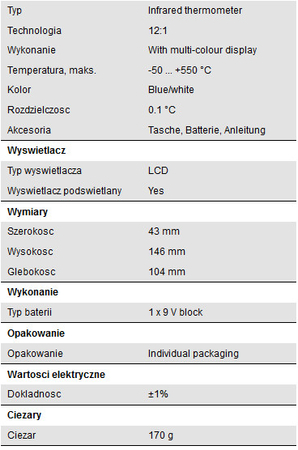 PeakTech 4975 Digitales IR-Temperaturmessgerät - zdjęcie 2