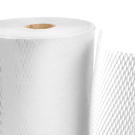 Geschnittenes Honigwabenpapier Weiß 30cm 100m 80g