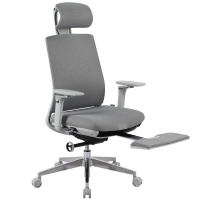 Fotel ergonomiczny biurowy 5D z podnóżkiem Spacetronik Albert Szary OUTLET