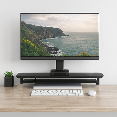 Dwuczęściowa półka nad biurko HUGEL15 Czarna Outlet B