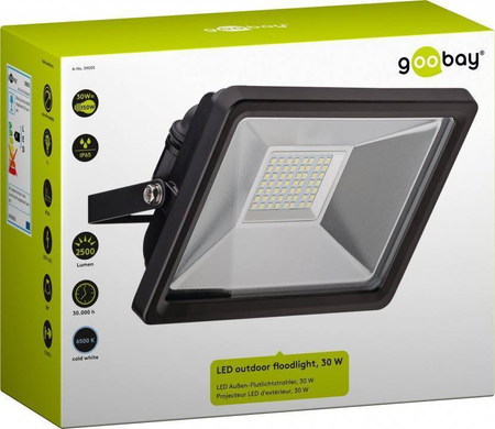 Goobay LED-Flutlicht 30W IP65 A+ schwarz