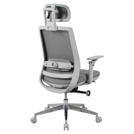 Fotel ergonomiczny biurowy 5D z podnóżkiem Spacetronik Albert Szary OUTLET