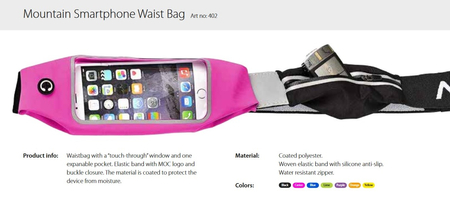Sportowa saszetka, nerka na telefon MOC Mountain Waist Bag pink - zdjęcie 2