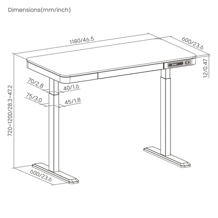 Eleganckie biurko regulowane elektrycznie z ładowarką indukcyjną Spacetronik Astrid SPE-B136BB OUTLET