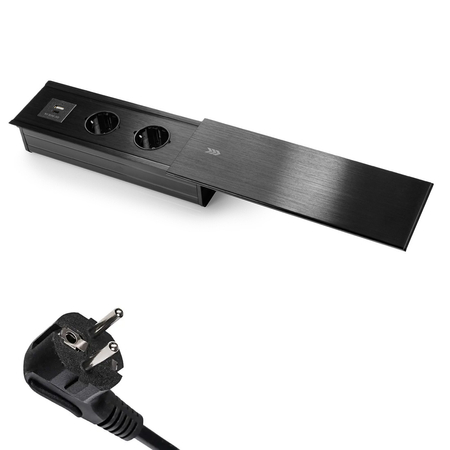 Gniazdo do blatu rozsuwane Spacetronik SPS-S24CB V2 z ładowarką USB-C+USB-A