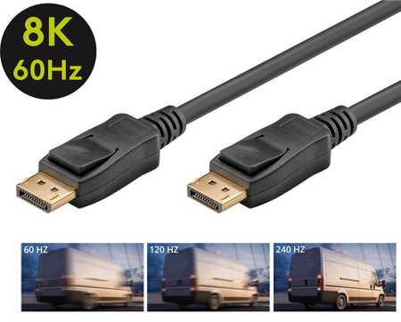 Kabel DisplayPort - DisplayPort DP/DP 1.4 czarny 8K 60Hz Goobay 5m