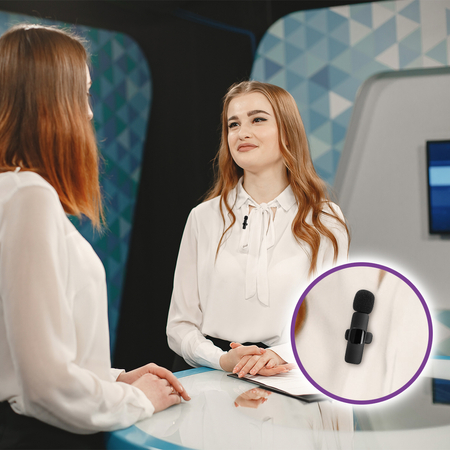 Bezprzewodowy mikrofon krawatowy USB-C do smartphona Android Spacetronik SPU-WM01C