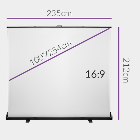 Rozwijany Ekran do Projektora Podłogowy SST Premium 100 cali 4k 16:9 OUTLET