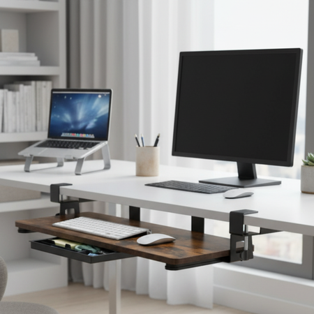 Wysuwana półka pod klawiaturę i mysz SPB133R montowana pod blatem