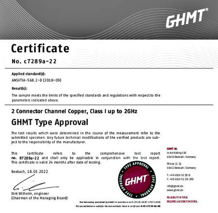 Kabel LAN Patchcord CAT 8.1 S/FTP cert. GHMT MIEDŹ biały 3m