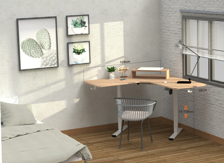 Biurko narożne regulowane SPEL112BB  Spacetronik 120x50 cm czarne 