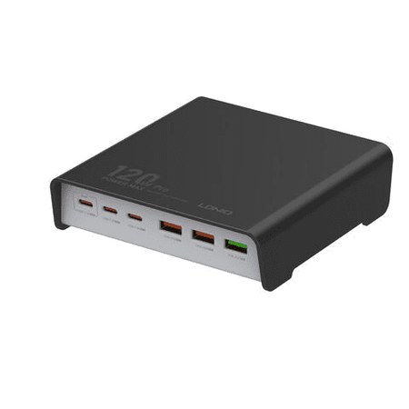 120W 6 Port USB A und C Ladegerät Ldnio Q605 schwarz