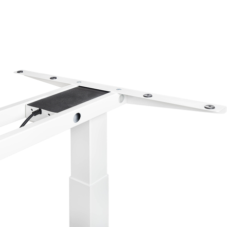 Biurko elektryczne Spacetronik SPE 232OW białe blat 158x80 Orzech Ambasador