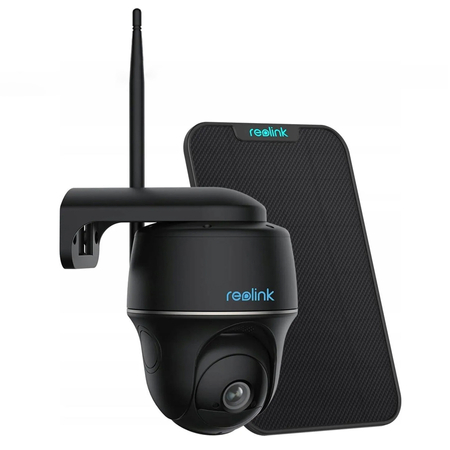 Inteligentna kamera Reolink Argus PT 5Mpix WiFi 2,4 i 5GHz z detekcją osób, czarna + Panel słoneczny
