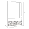 Pionowa tablica z magnesem OUTLET biała i czarna suchościeralna + korkowa 600x900 mm z uchwytem na pisaki