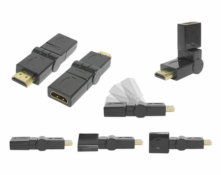 Adapter wt. HDMI - Anschluss HDMI-Winkel 180/Drehung 360 - zdjęcie 2