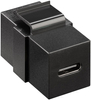 Keystone-Stecker USB-C Kabelverlängerung schwarz