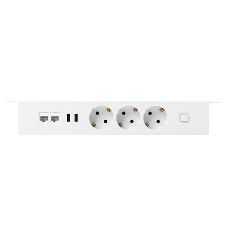 Przedłużacz Podblatowy do Biurka Listwa Zasilajaca USB RJ45 CAT.6 USB Spacetronik SPSU38W_V2