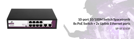 SWITCH 10-portowy 100Mbps POE 120W SP-SF1010P
