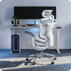 Krzesło do ergonomicznego biura 6D Spacetronik DORIS 40 szare z regulowanym zagłówkiem i podłokietnikami