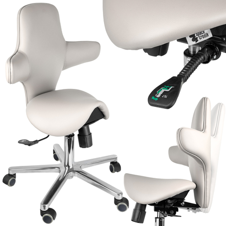 Ergonomiczny hoker regulowany SELLA 4 biały Outlet B- - zdjęcie 2