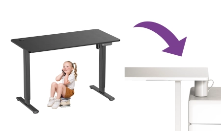 Biurko elektryczne czarne OUTLET z regulacją wysokości Spacetronik SPE-O120 Moris 120x60