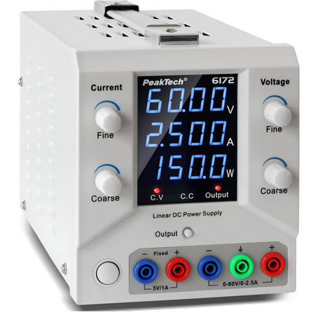 Zasilacz laboratoryjny z USB 60V 2,5A DC PeakTech 6172 - zdjęcie 2