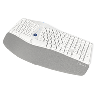 Ergonomische Delux-Tastatur GM901 weiß kabellos BT und 2,4 GHz