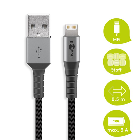 USB 2.0 - Apple Lightning Kabel Goobay TEXTIL 2m