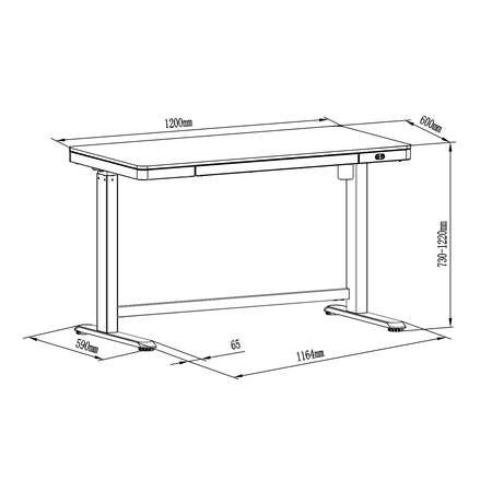 Spacetronik elektrischer Schreibtisch SPE-B118BB Astrid
