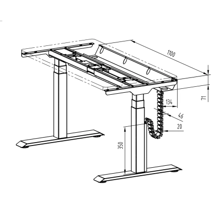 Organizer na kable pod biurko Spacetronik SPK-531B OUTLET