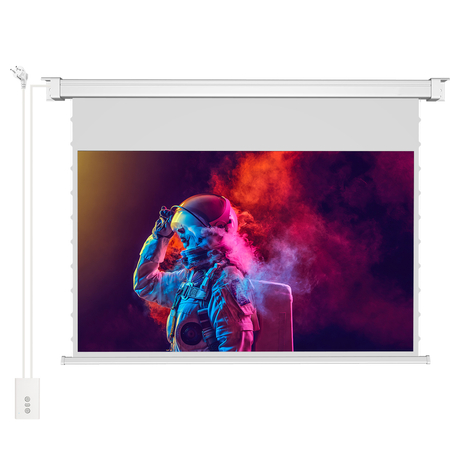 Ekran do Projektora Sufitowy Ścienny SST Elektryczny Napinany 100" cali z Pilotem Rozwijany OUTLET