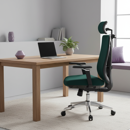 Regulowany Fotel biurowy obrotowy 5D MAURO Zielony
