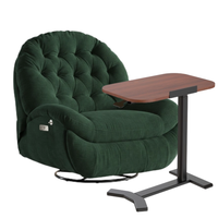 Zestaw wypoczynkowy fotel elektryczny Spacetronik Flax 04M zielony + stolik regulowany