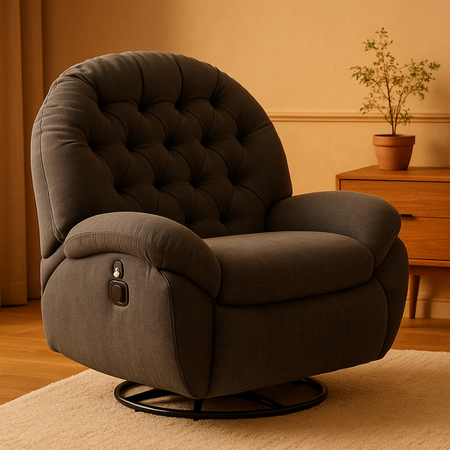 Zestaw wypoczynkowy fotel Spacetronik Flax 04M szary + stolik regulowany BUDDY