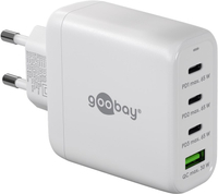 Ładowarka sieciowa 3x USB-C + USB superszybkie ładowanie 68W QC 3.0 PD Goobay biała