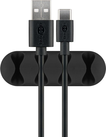 Kabelorganisator Kleber 3M schwarz für 4 Kabel Goobay