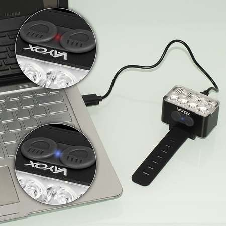 Lampka rowerowa przednia na kierownicę 900lm 8xLED USB-C VA0151 Vayox
