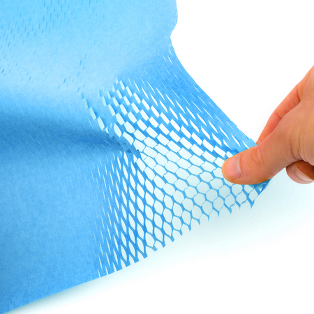 Papier mit Honigwabenstruktur – Blau 30cm 100m